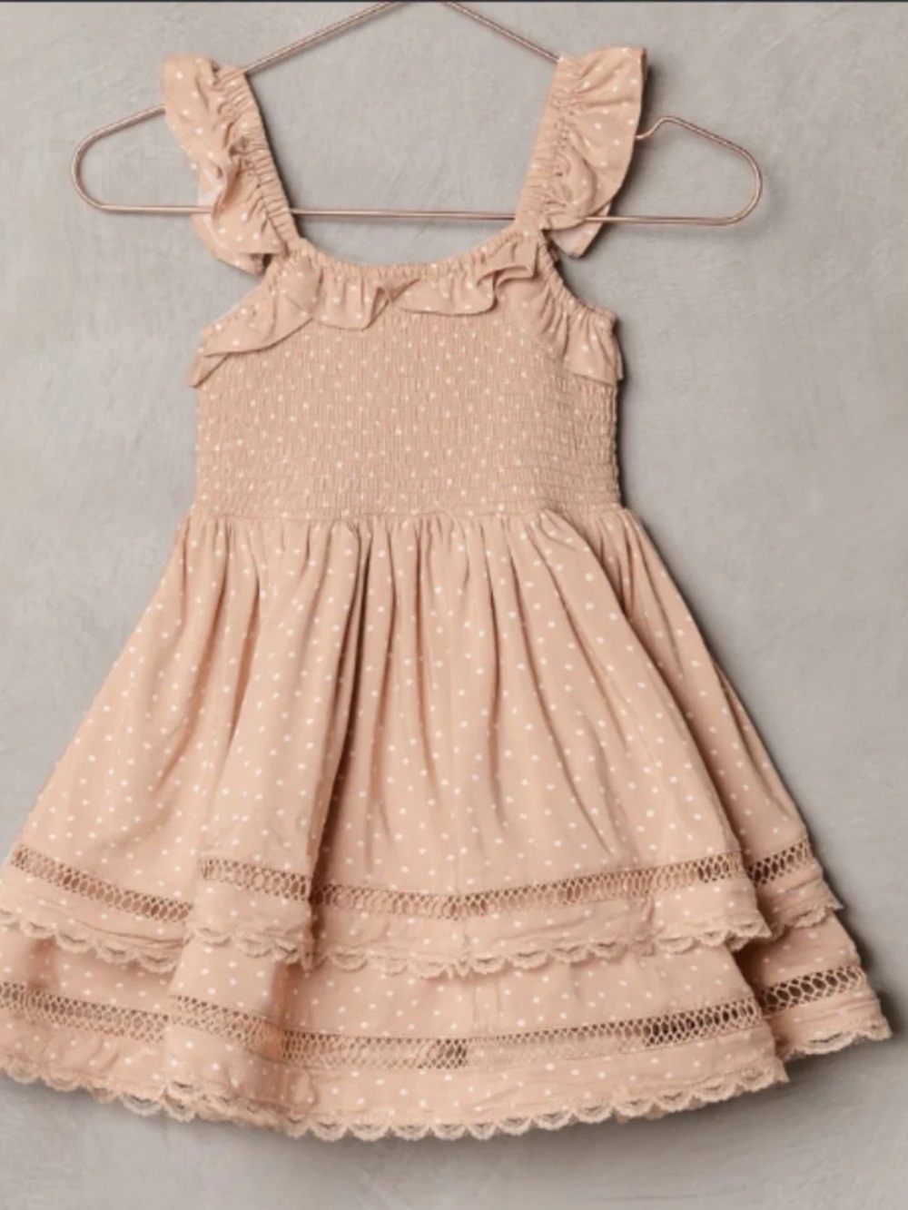 NoraLee Girls Birdie Dress In Apricot Dot size 6